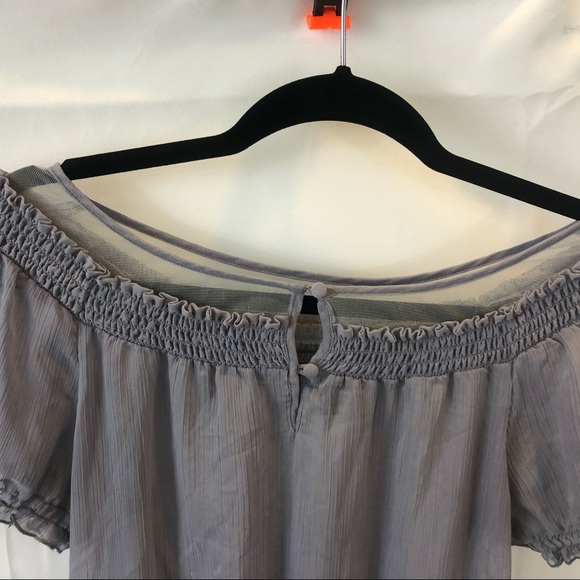 Express grey top with ruffled arm and waist - Picture 6 of 8